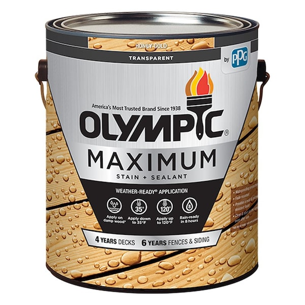 Olympic Maximum Transparent Honey Toner Oil Stain and Sealant 1 gal, PK4 57502A/01 - main